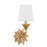 Crystorama Broche 1 Light Sconce, Gold/White
