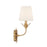 Crystorama Broche 1 Light Sconce, Gold/White