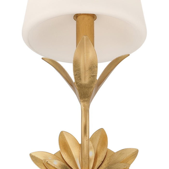 Crystorama Broche 1 Light Sconce, Gold/White