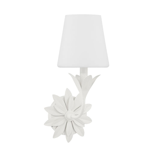 Crystorama Broche 1 Light Sconce, White/White