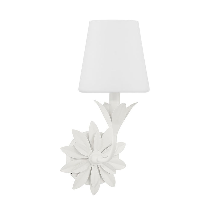 Crystorama Broche 1 Light Sconce, White/White