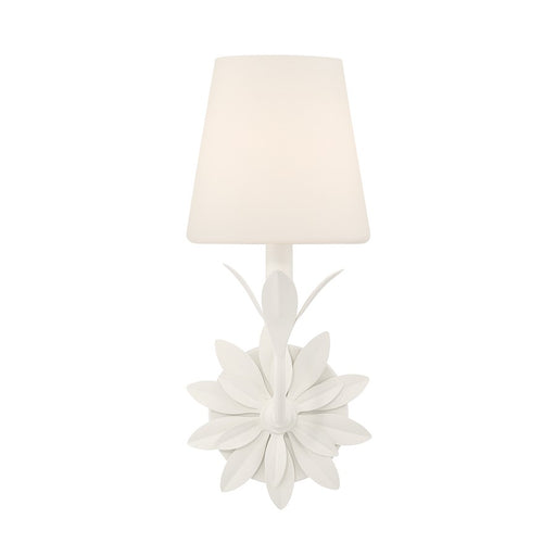 Crystorama Broche 1 Light Sconce, White/White