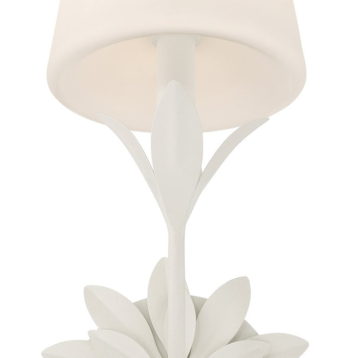 Crystorama Broche 1 Light Sconce, White/White