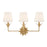 Crystorama Broche 3 Light Bathroom Vanity, Gold/White - 573-OP-GA