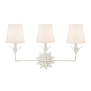 Crystorama Broche 3 Light Bathroom Vanity, White/White - 573-OP-MT