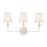 Crystorama Broche 3 Light Bathroom Vanity, White/White - 573-OP-MT