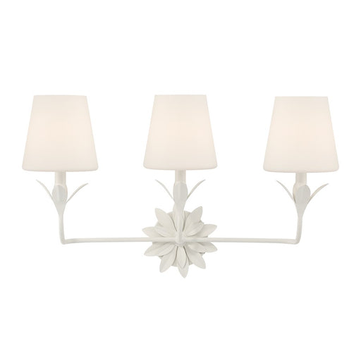 Crystorama Broche 3 Light Bathroom Vanity, White/White - 573-OP-MT
