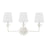 Crystorama Broche 3 Light Bathroom Vanity, White/White