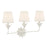 Crystorama Broche 3 Light Bathroom Vanity, White/White