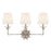 Crystorama Broche 3 Light Bathroom Vanity, Silver/White