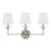 Crystorama Broche 3 Light Bathroom Vanity, Silver/White