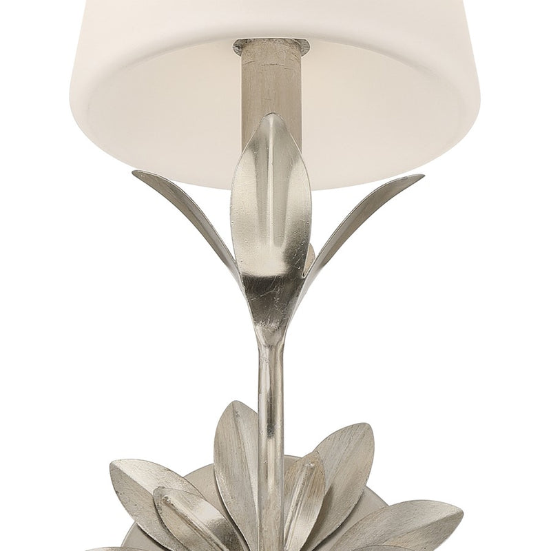 Crystorama Broche 3 Light Bathroom Vanity, Silver/White