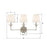 Crystorama Broche 3 Light Bathroom Vanity, Silver/White