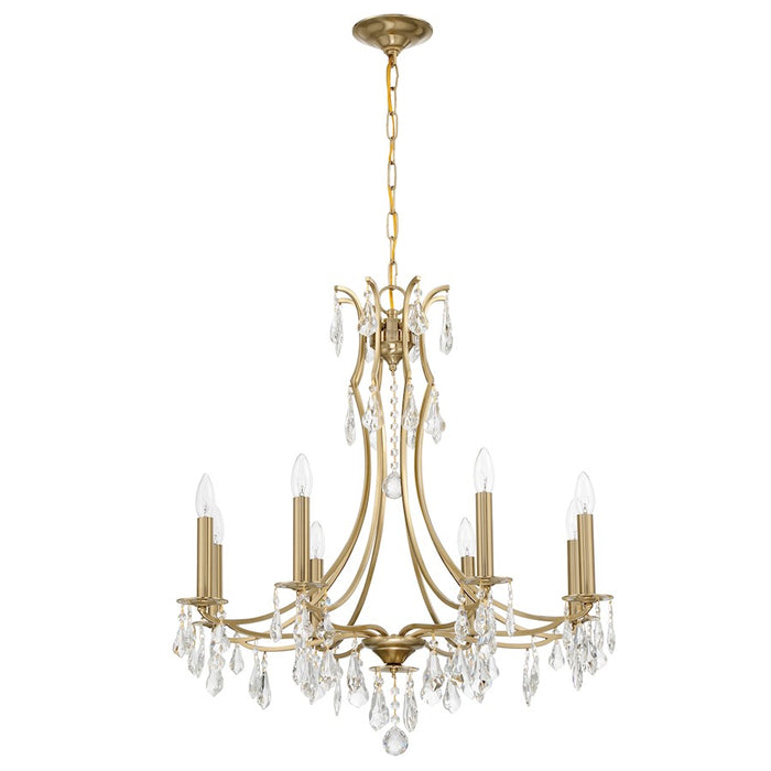 Crystorama Cedar 8 Light Chandelier, Vibrant Gold