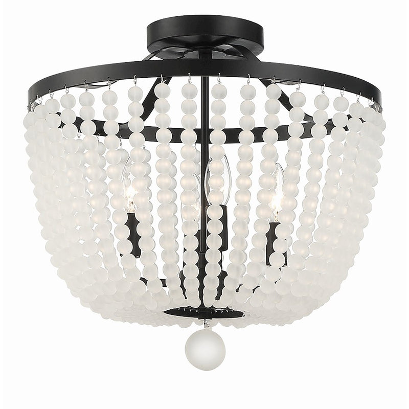 Crystorama Rylee 4 Light Semi Flush Mount, Matte Black