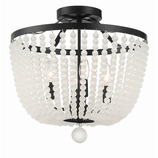 Crystorama Rylee 4 Light Semi Flush Mount, Matte Black