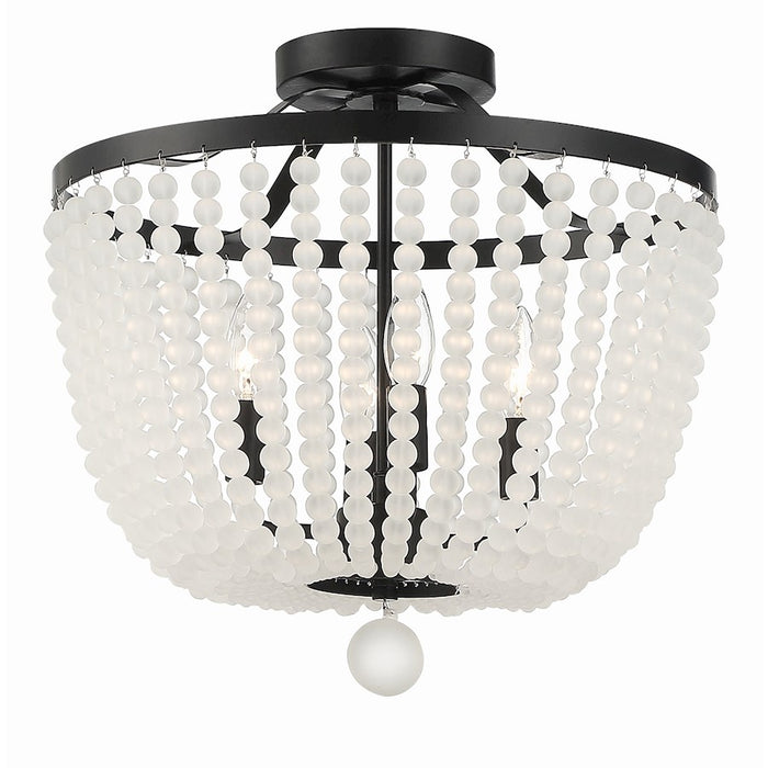 Crystorama Rylee 4 Light Semi Flush Mount, Matte Black