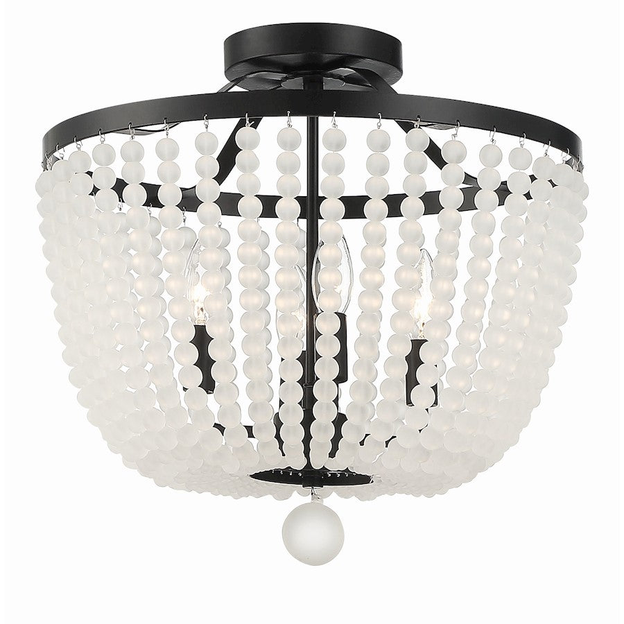 Crystorama Rylee 4 Light Semi Flush Mount, Matte Black
