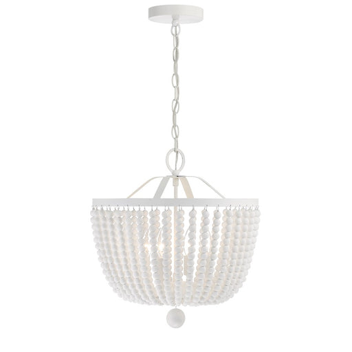Crystorama Rylee 4 Light Chandelier, Matte White