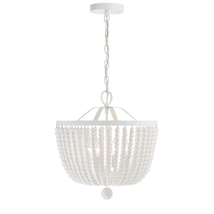 Crystorama Rylee 4 Light Chandelier, Matte White