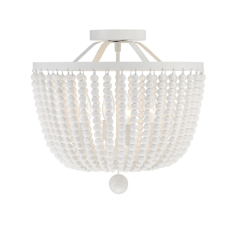 Crystorama Rylee 4 Light Semi Flush Mount, Matte White