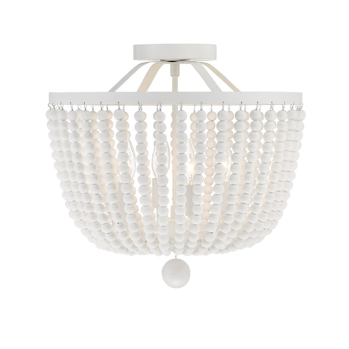 Crystorama Rylee 4 Light Semi Flush Mount, Matte White