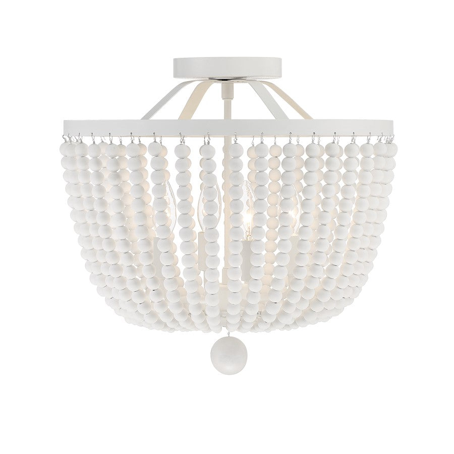 Crystorama Rylee 4 Light Semi Flush Mount, Matte White