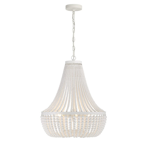 Crystorama Rylee 6 Light Chandelier, Matte White
