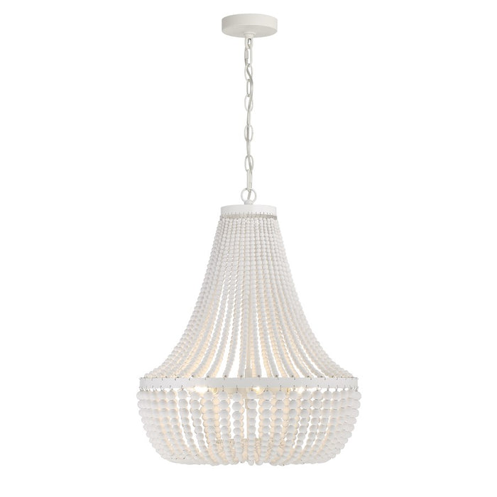 Crystorama Rylee 6 Light Chandelier, Matte White