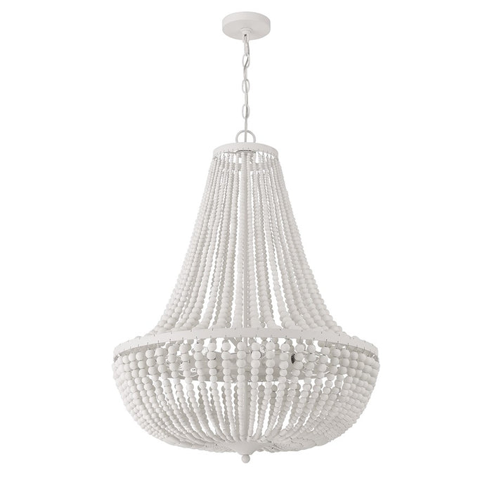 Crystorama Rylee 8 Light Chandelier, Matte White