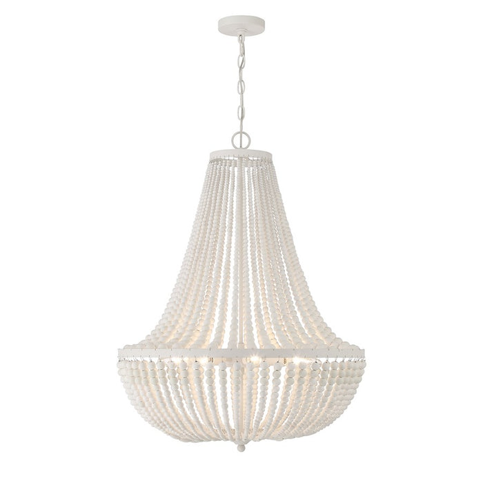 Crystorama Rylee 8 Light Chandelier, Matte White