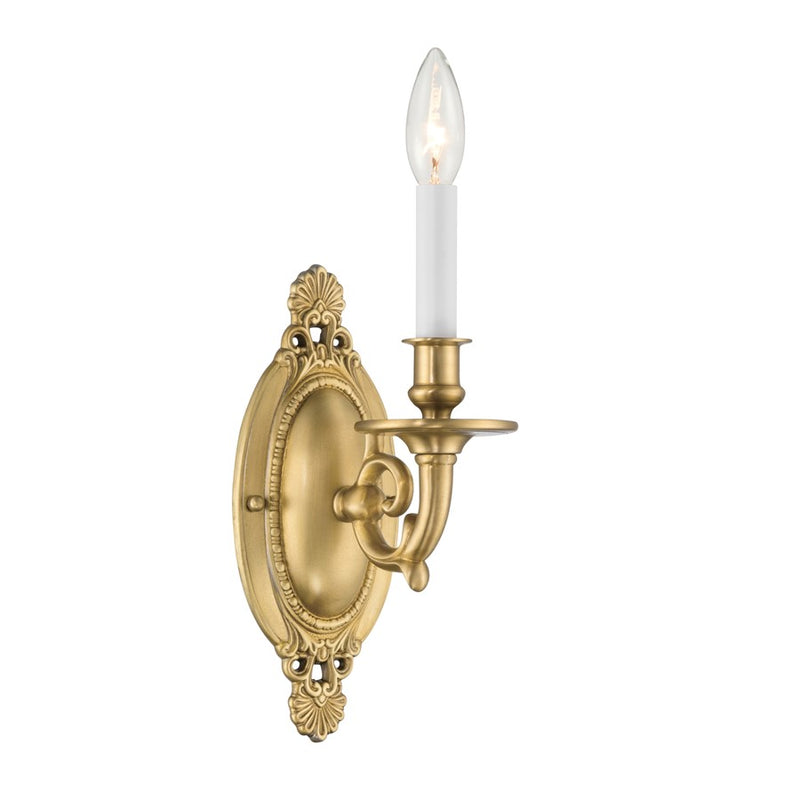 Crystorama Milford 1 Light 4.25" Sconce, Aged Brass