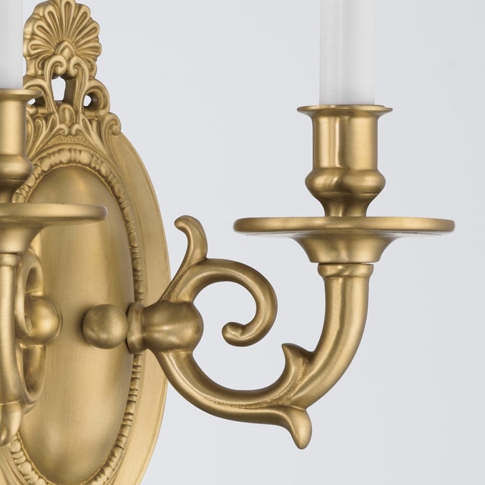 Crystorama Milford 2 Light 9.5" Sconce, Aged Brass
