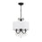 Crystorama Othello 3 Light Mini Chandelier, Matte Black/White