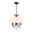 Crystorama Othello 3 Light Mini Chandelier, Matte Black/White