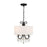 Crystorama Othello 3 Light Mini Chandelier, Matte Black/White