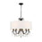 Crystorama Othello 5 Light Chandelier, Matte Black/White