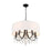 Crystorama Othello 5 Light Chandelier, Matte Black/White
