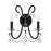 Crystorama Othello 2 Light Wall Mount, Matte Black