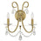Crystorama Othello 2 Light Wall Mount, Gold