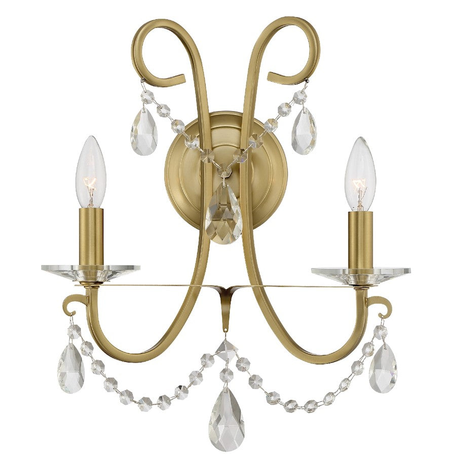 Crystorama Othello 2 Light Wall Mount, Gold