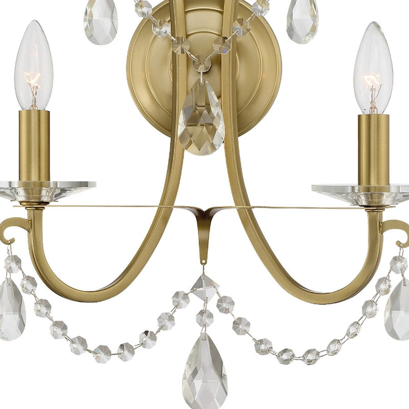 Crystorama Othello 2 Light Wall Mount, Gold