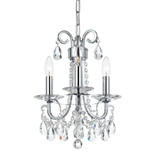 Crystorama Othello 3 Light Clear Crystal Mini Chandelier, Chrome