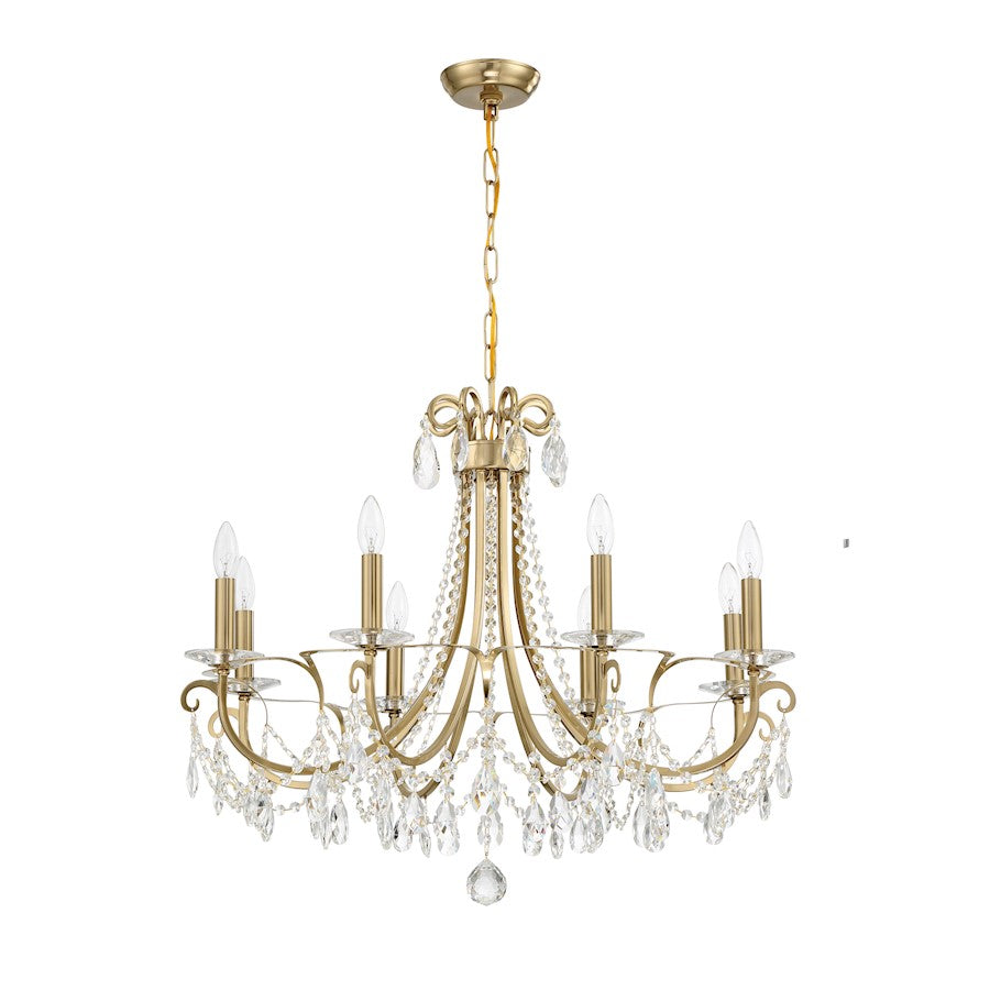 Crystorama Othello 8 Light Chandelier, Vibrant Gold