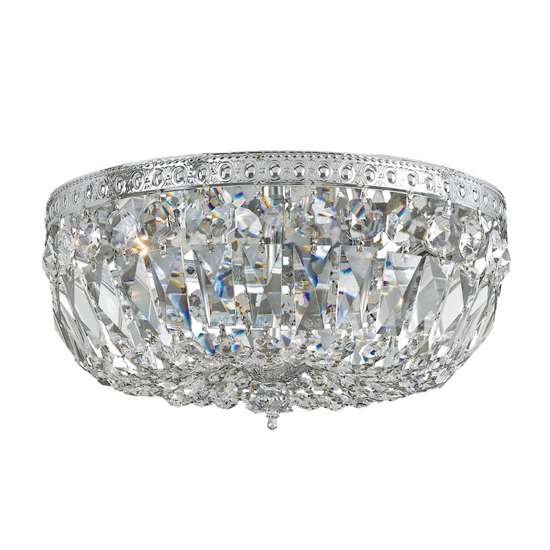 Crystorama Ceiling Mount Flush Mount, Chrome/Clear