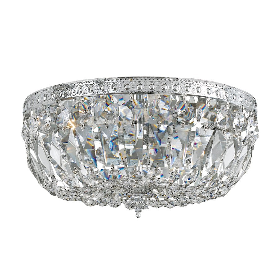 Crystorama Ceiling Mount Flush Mount, Chrome/Clear