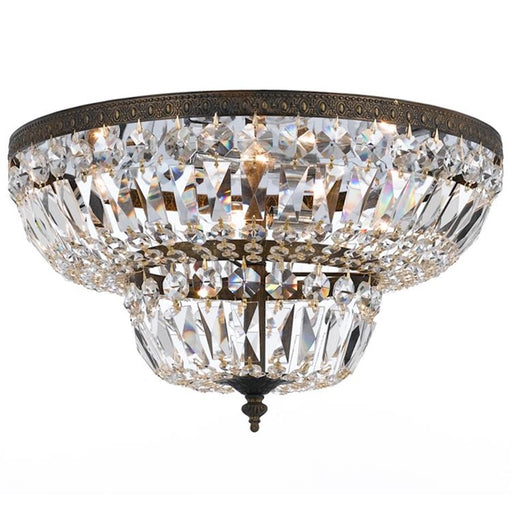 Crystorama 6 Light Flush Mount, English Bronze