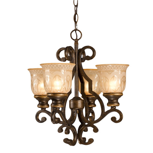 Crystorama Norwalk 4 Light Mini Chandelier, Bronze Umber