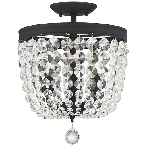 Crystorama Archer 3 Light Ceiling Mount, Black Forged