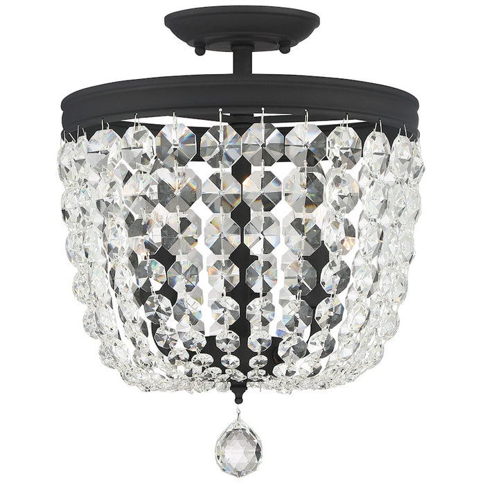 Crystorama Archer 3 Light Ceiling Mount, Black Forged
